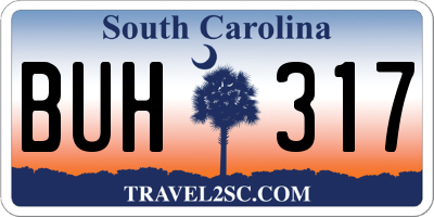 SC license plate BUH317