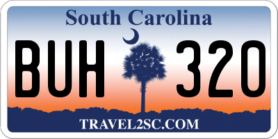 SC license plate BUH320
