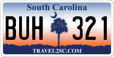 SC license plate BUH321