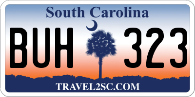 SC license plate BUH323