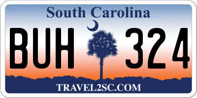 SC license plate BUH324