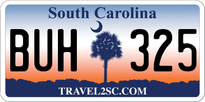 SC license plate BUH325