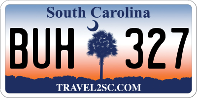 SC license plate BUH327