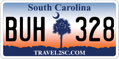 SC license plate BUH328