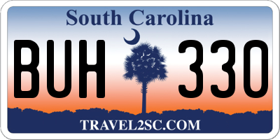 SC license plate BUH330