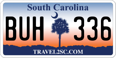 SC license plate BUH336