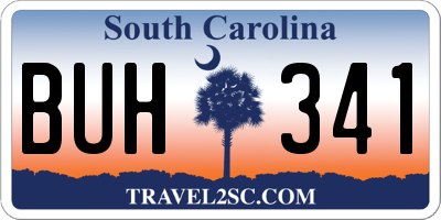SC license plate BUH341