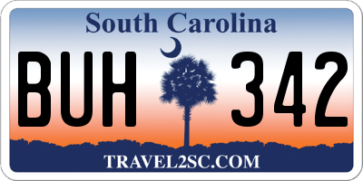 SC license plate BUH342