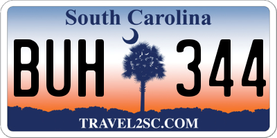 SC license plate BUH344