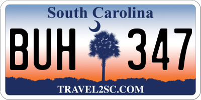 SC license plate BUH347