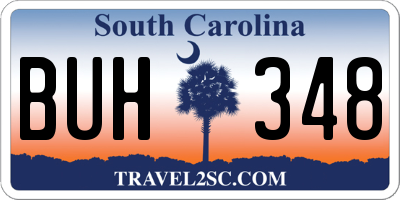 SC license plate BUH348