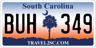 SC license plate BUH349
