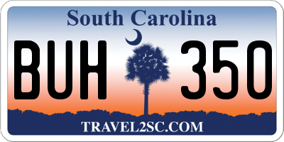 SC license plate BUH350