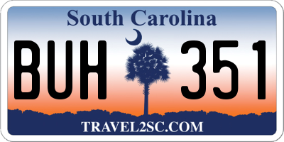 SC license plate BUH351
