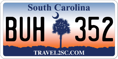 SC license plate BUH352