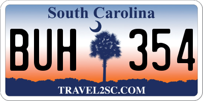 SC license plate BUH354