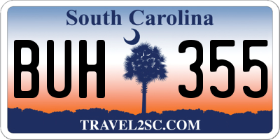 SC license plate BUH355