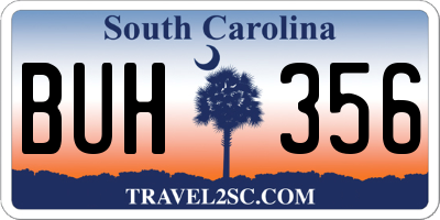 SC license plate BUH356