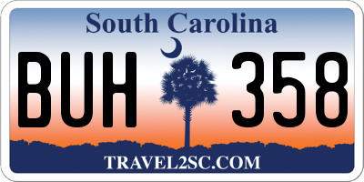 SC license plate BUH358