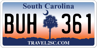 SC license plate BUH361