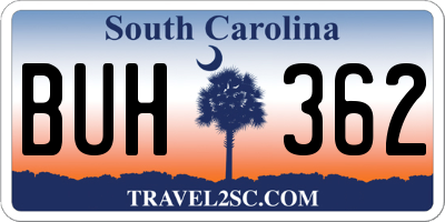 SC license plate BUH362