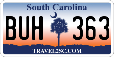 SC license plate BUH363