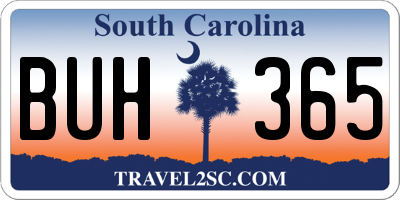 SC license plate BUH365