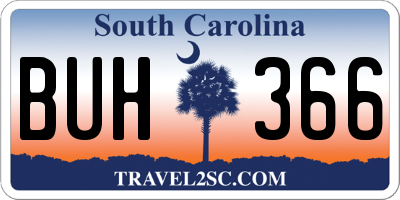 SC license plate BUH366
