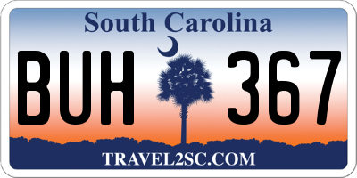 SC license plate BUH367