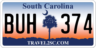 SC license plate BUH374