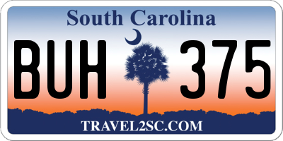SC license plate BUH375