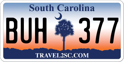 SC license plate BUH377
