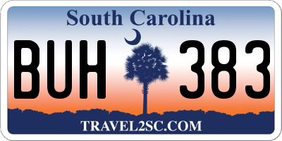 SC license plate BUH383