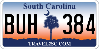 SC license plate BUH384