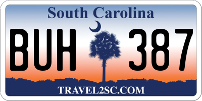 SC license plate BUH387