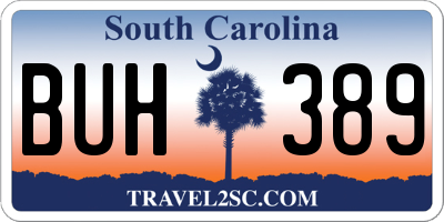 SC license plate BUH389