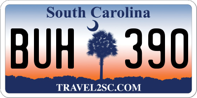 SC license plate BUH390