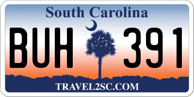 SC license plate BUH391
