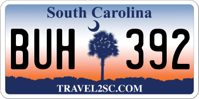 SC license plate BUH392