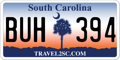 SC license plate BUH394