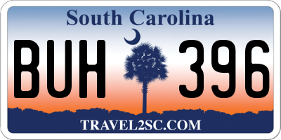 SC license plate BUH396