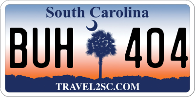 SC license plate BUH404