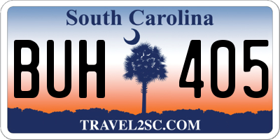 SC license plate BUH405