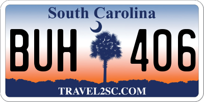 SC license plate BUH406