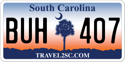 SC license plate BUH407