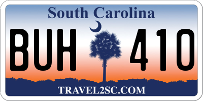 SC license plate BUH410
