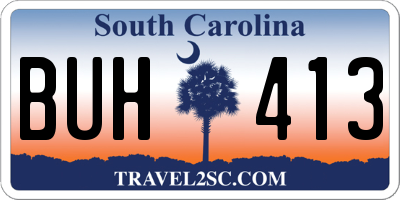 SC license plate BUH413