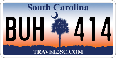 SC license plate BUH414