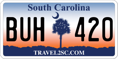 SC license plate BUH420