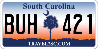 SC license plate BUH421